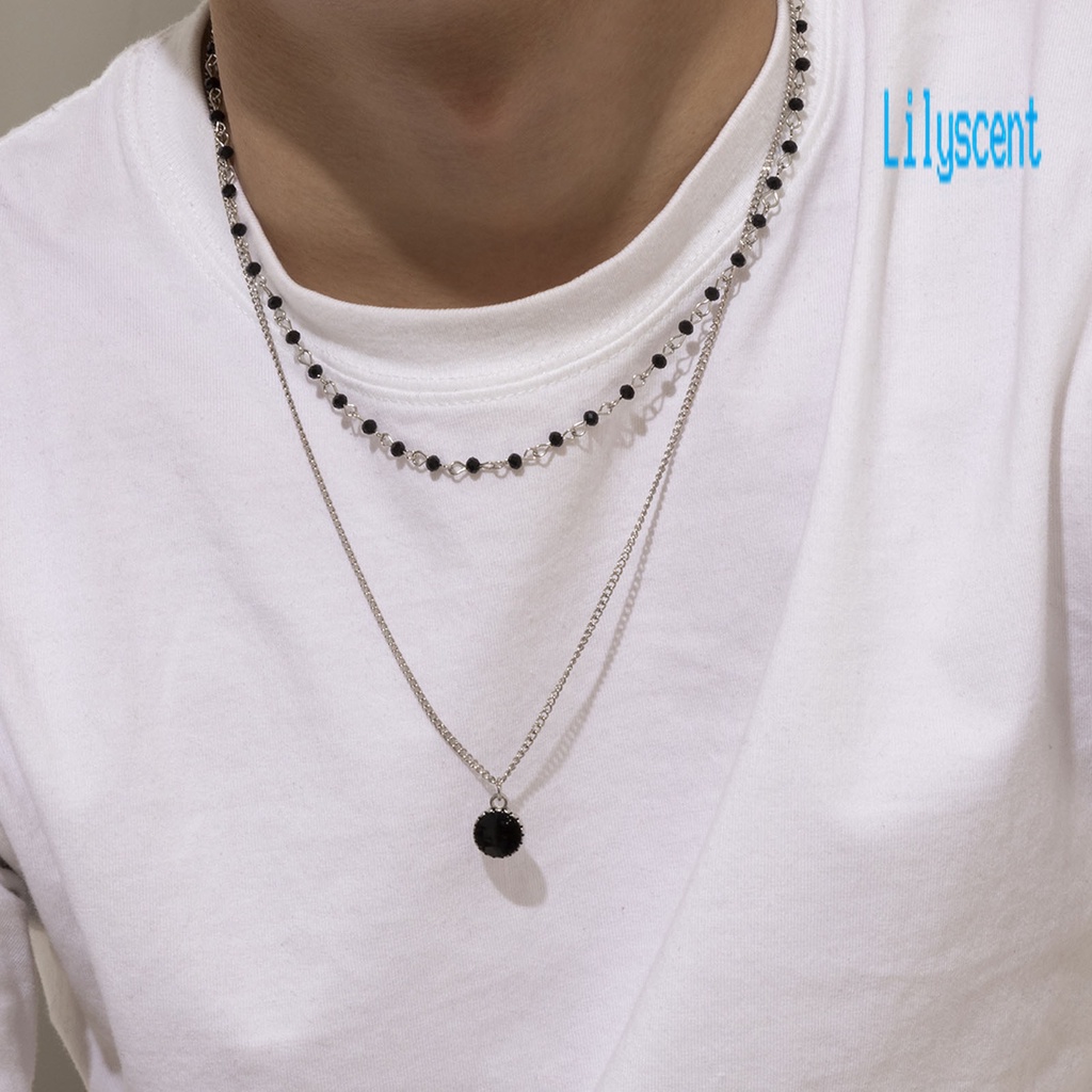 Kalung Manik-Manik Model Double Layered Untuk Pria