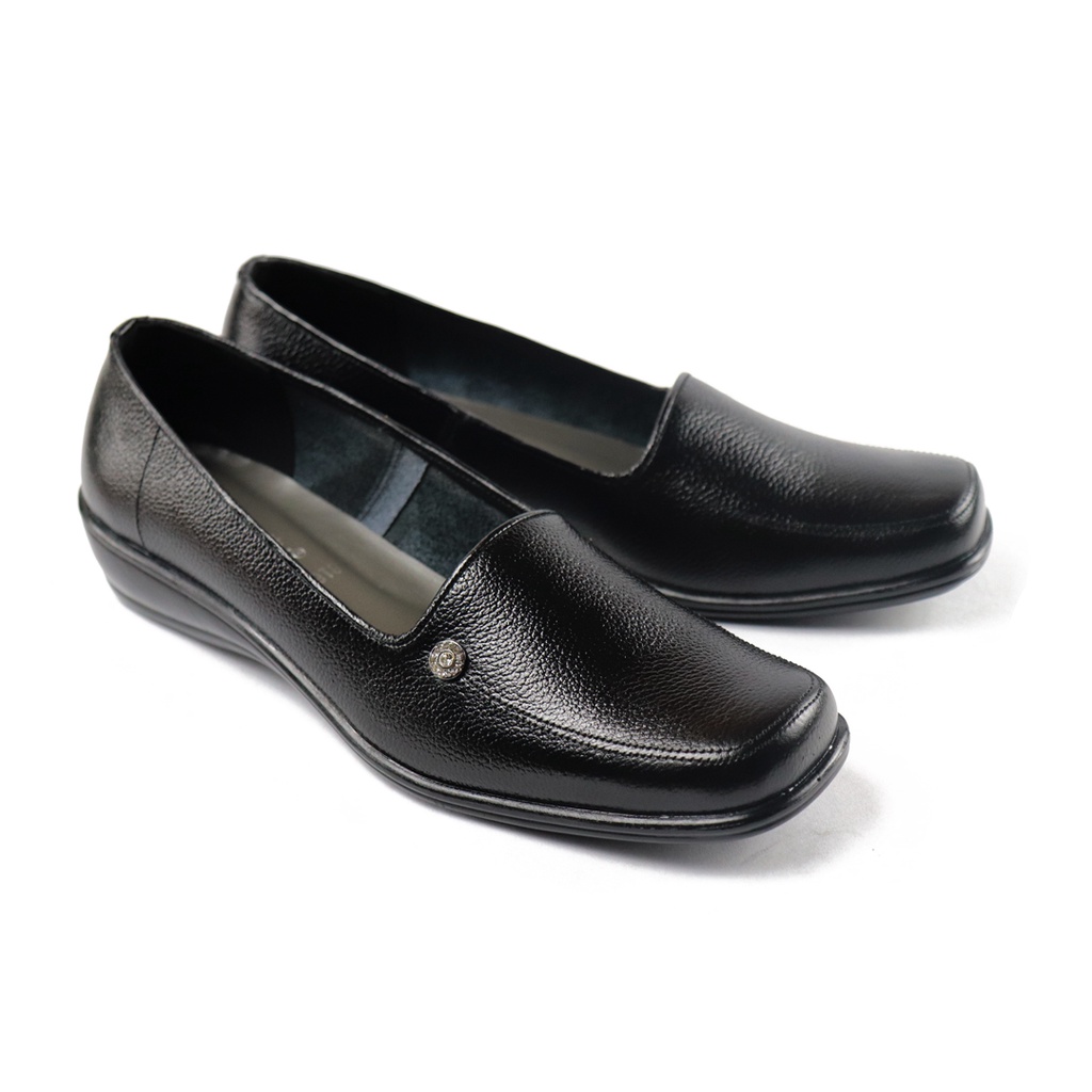 Sepatu Pantofel Wanita Kulit Pantopel kantor Formal  Original Grutty-IN016 Hitam