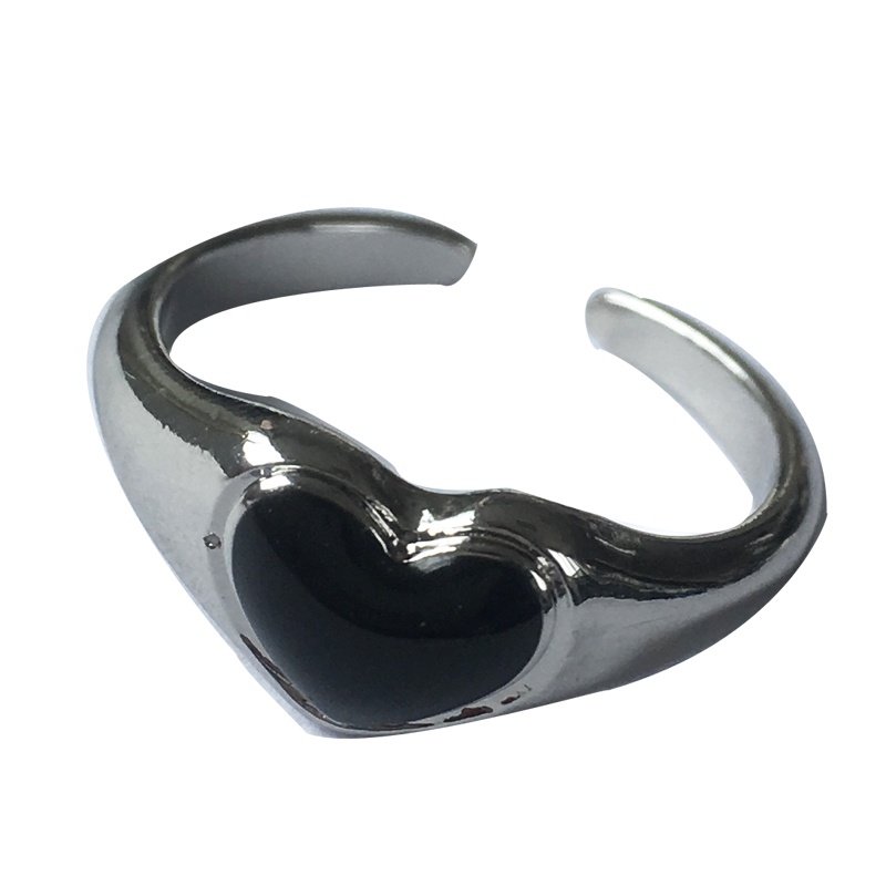 Black Love Ring Accessories Personality Fashion Temperament Retro