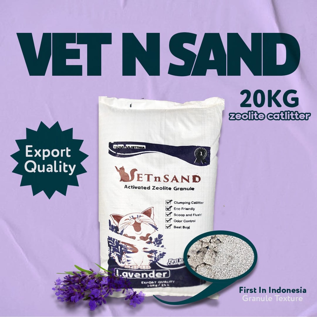 Pasir Vetsand 20kg pasir kucing gumpal wangi 20kg