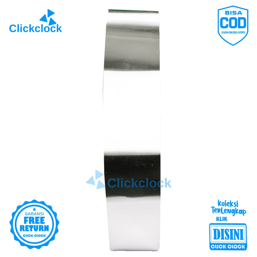 Jam Dinding Quartz Minimalis Silver Estiloren STN 9662 Besar Hiasan Kamar Unik