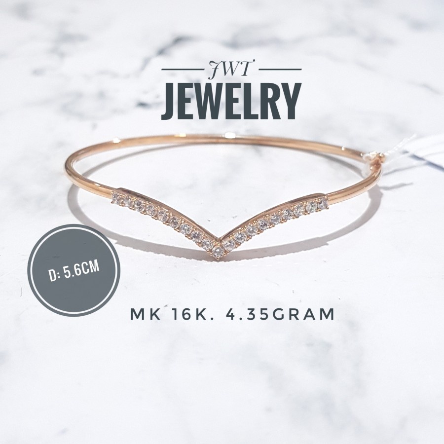 GELANG TANGAN KAKU EMAS V AUREL LISTRING MODEL BERLIAN CANTIK ELEGANT MEWAH