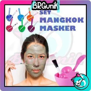 Image of BRGUNIK Mangkok Masker Set 4IN1 / Mangkuk Masker Set Plus Kuas Sendok Dan Pengaduk / Mask Bowl R015