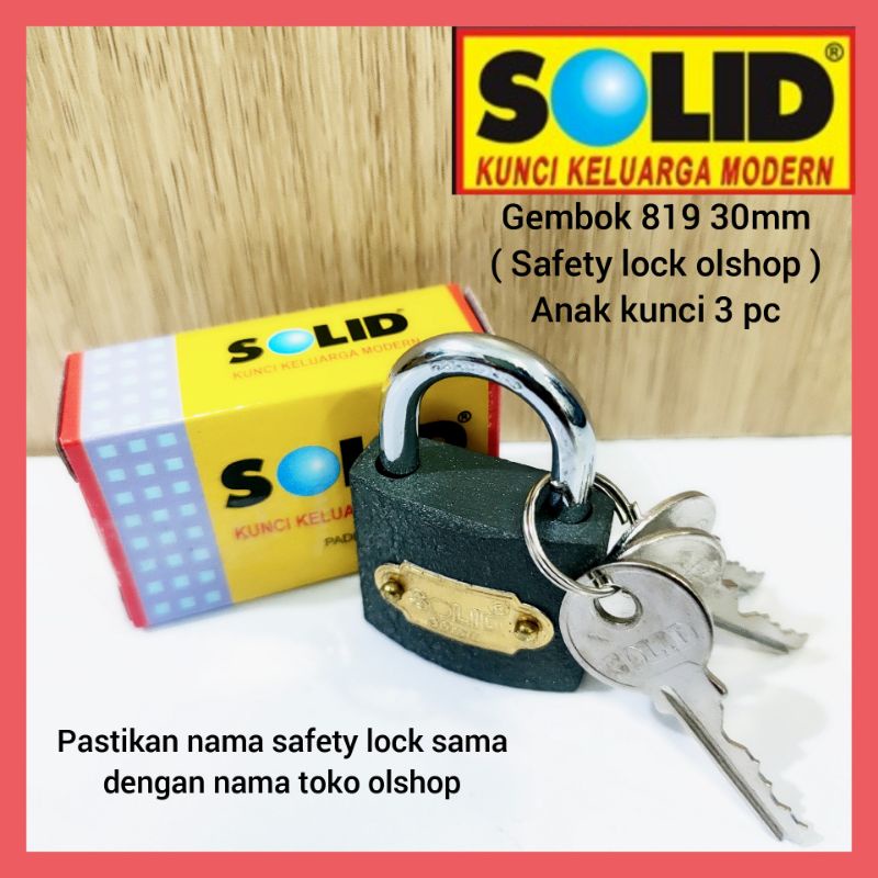 gembok 819 30mm solid