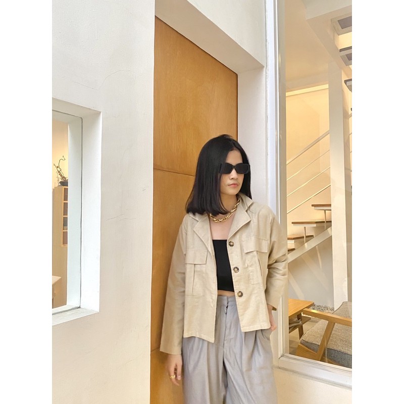 LALU OUTER BY WEAR LABEL (LINEN)-Cream