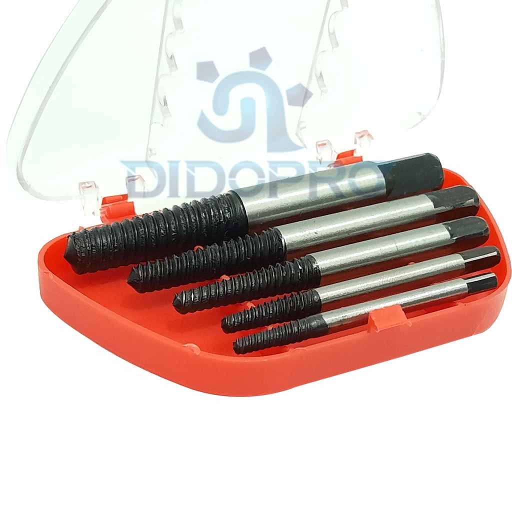 TAP BALIK / SCREW EXTRACTOR SET 5 PCS DOZIRO / Handtap balik pembuat baut patah dol / Hand tap screw extractor set