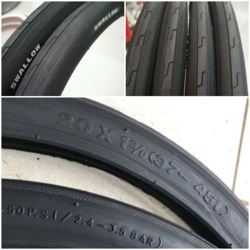 BAN LUAR DELI TIRE 20 x 1 3/8 HITAM FULL 451 TAN WALL SEPEDA LIPAT MINION