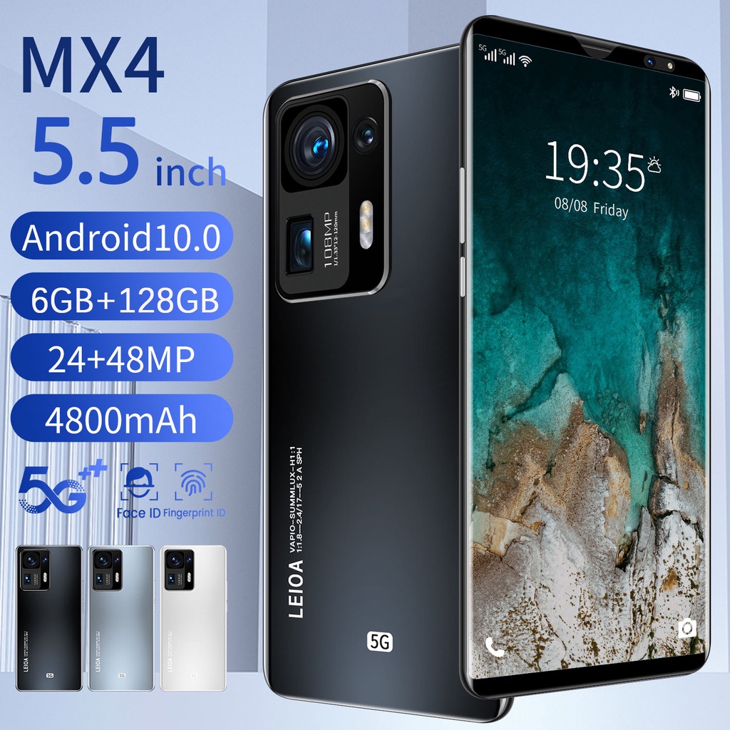 【Produk Baru Panas】 HP 5G Handphone MX4 Global Smartphone 6G + 128GB Versi Global Layar 5.5-inch Bluetooth Dual SIM Fingerprint Unlock