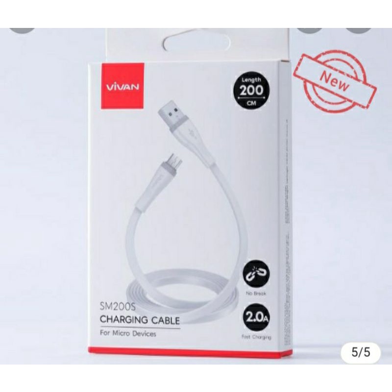 Vivan SM200S 2A 200cm Micro Quick Charger