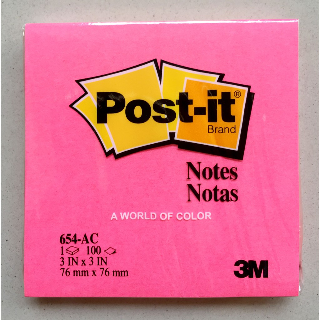 Post It 3M 654 Sticky Note ∬ Warna ♘ L0 SM Q1-Pink