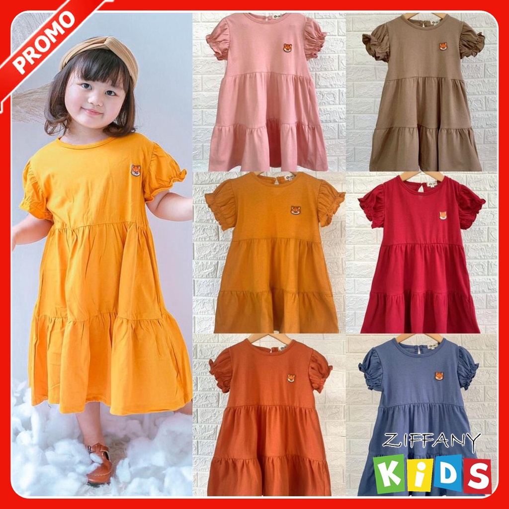Dress Dres Daster Fashion Anak Perempuan Cewek Cewe Usia Umur 1 2 3 4 5 Tahun Bahan Katun Terbaru