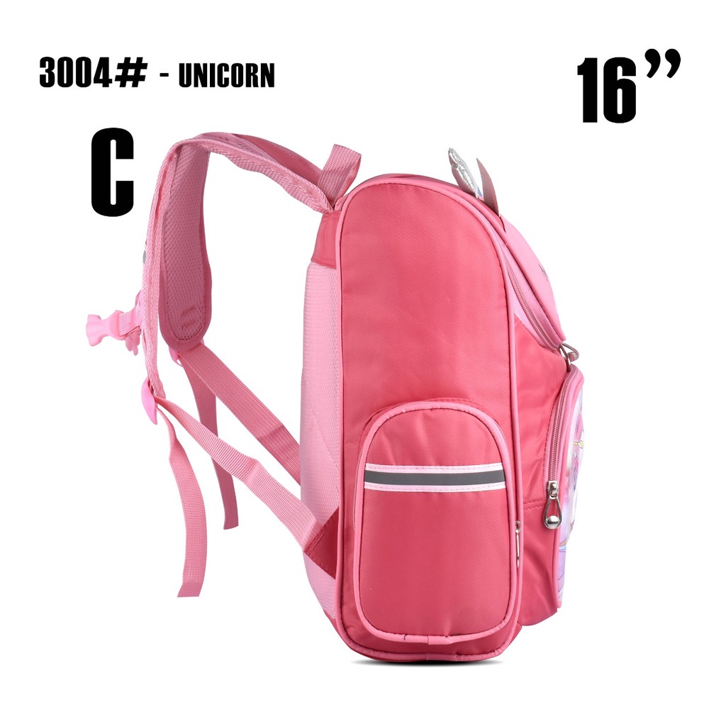 (RF) Tas Cartoon Unicorn 3004 16 Inch Tas Ransel Anak Perempuan SD Tas Sekolah Timbul Tas Ransel Cewek