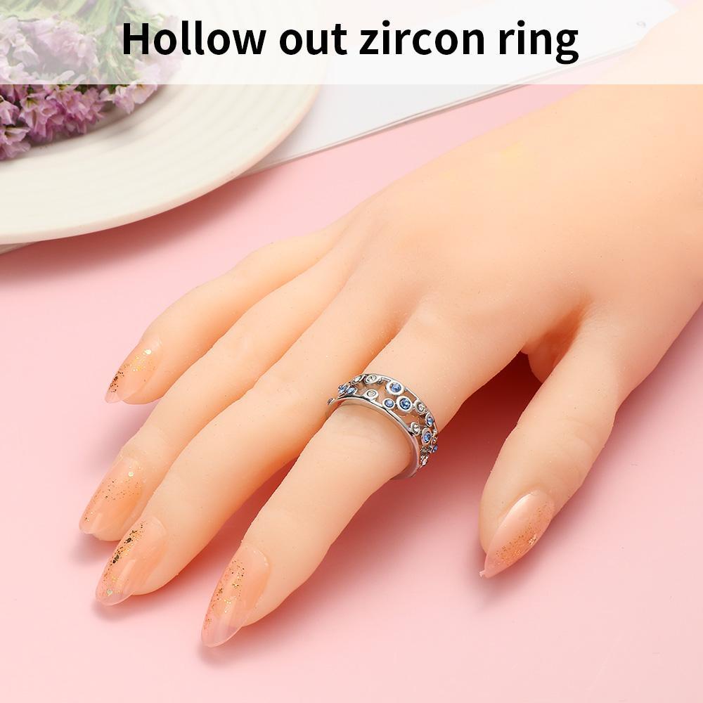 Lily 1PC Cincin Batu Biru Bahan Alloy Perhiasan Kepribadian Untuk Wanita