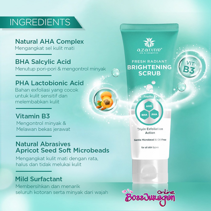 (BOSS) AZARINE Herbal Essensial Series - Sunscreen spf45 | Bright Scrub | Sleep Mask | Peeling Serum