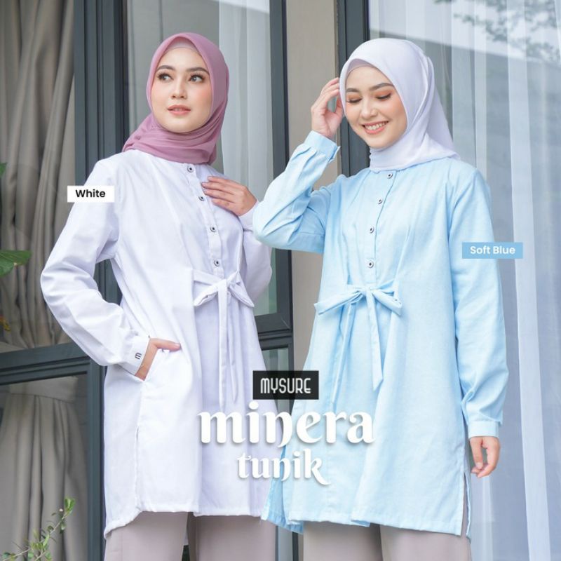 Baju atasan wanita putih, tunik putih, tunik jumbo