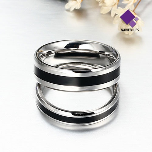 Cincin Bahan Stainless Steel Warna Hitam Untuk Pria Dan Wanita