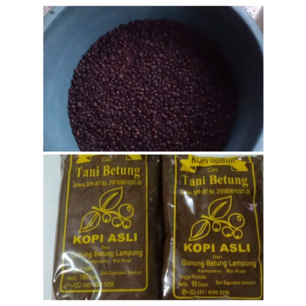 Kopi Robusta Bubuk Cap Tani Betung (TB) 180 gr Kopi Asli Dari Gunung Betung Lampung Grosir