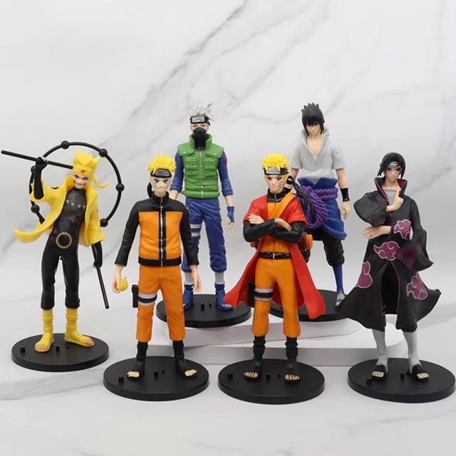 action figure koleksi Naruto shippuden 13 Naruto kcm Sasuke kyubi kurama six path sage Itachi kakash