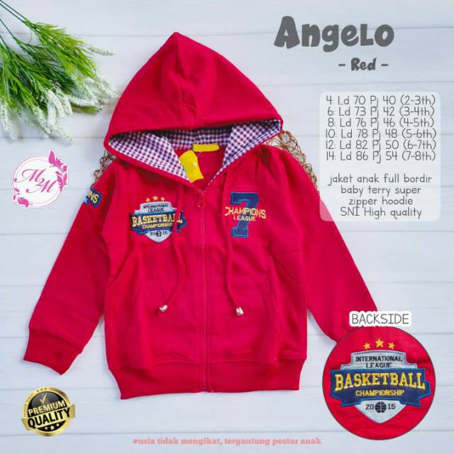 Angelo Jaket / Jaket Anak / Jaket Bordir Anak By M2m Ori Solo