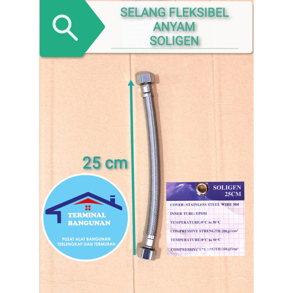 Selang Fleksibel Anyam 25 cm SOLIGEN Flexible Stainless Wire