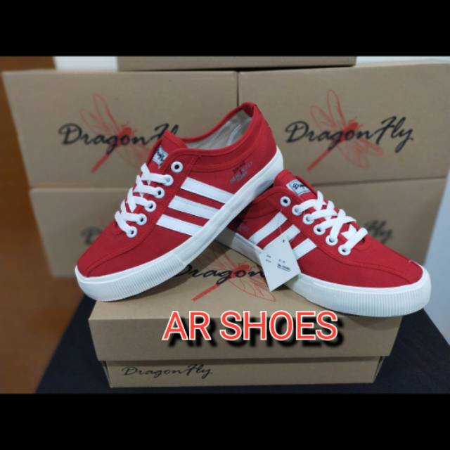 Sepatu dragonfly original merah /sepatu capung / sepatu sneaker dragonfly /sepatu sekolah dragonfly