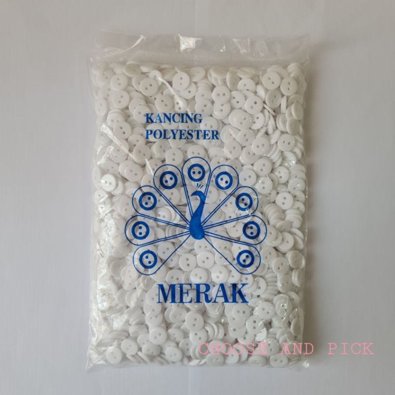 Kancing lubang 2 / Kancing Kemeja / Kancing kemeja lobang 2 diameter 11.5mm / Kancing Baju lobang 2