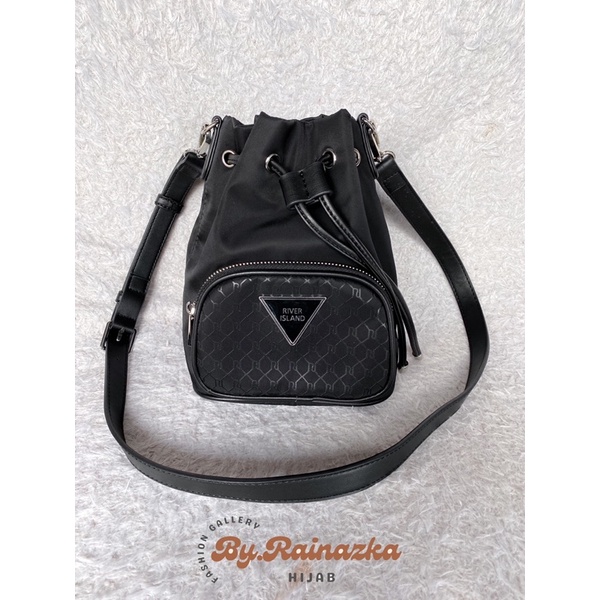 Preloved River Island Original Nylon Drawstring Bag Sling bag Authentic