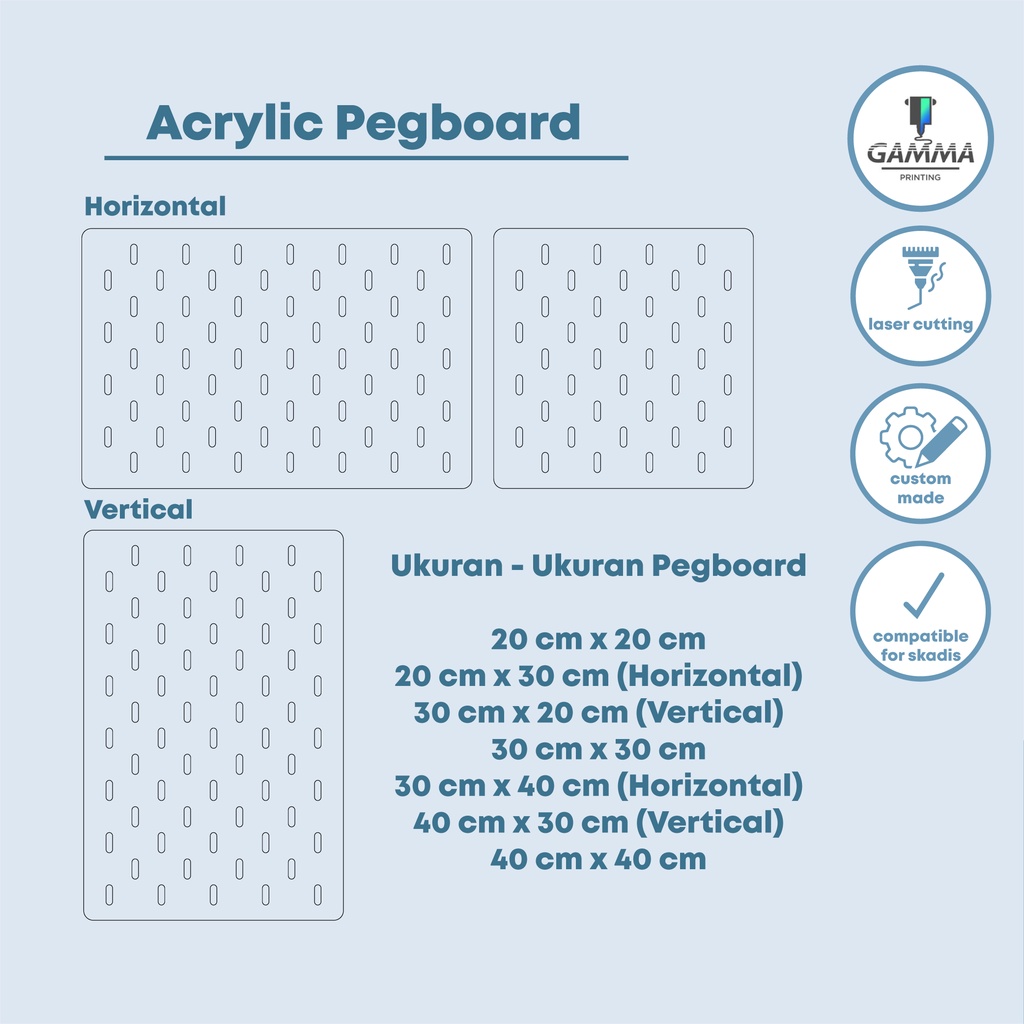 Papan Berlubang Pegboard SKDIS Akrilik / Acrylic