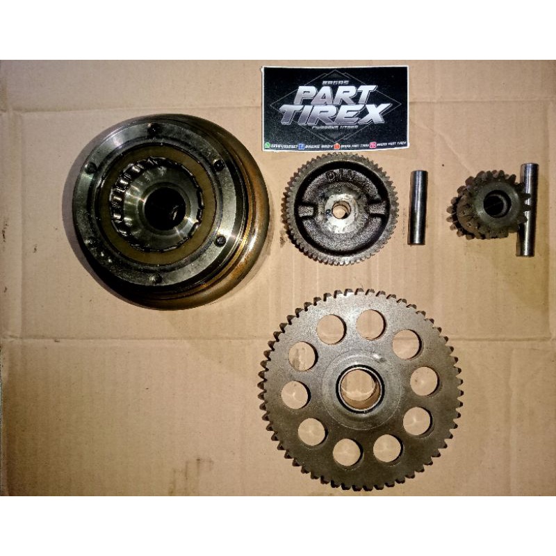 magnet Magnit set oneway dan gigi penghantar starter Tiger Revo tirev tilam tilas original ORI copot