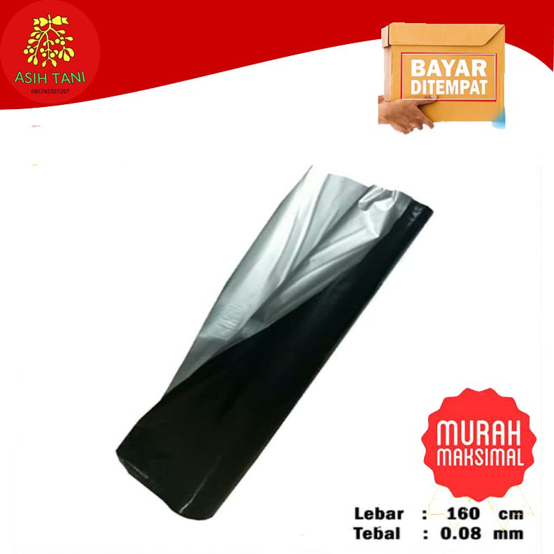 Plastik Mulsa Hitam Perak Tebal 0.08mm Lebar 160cm