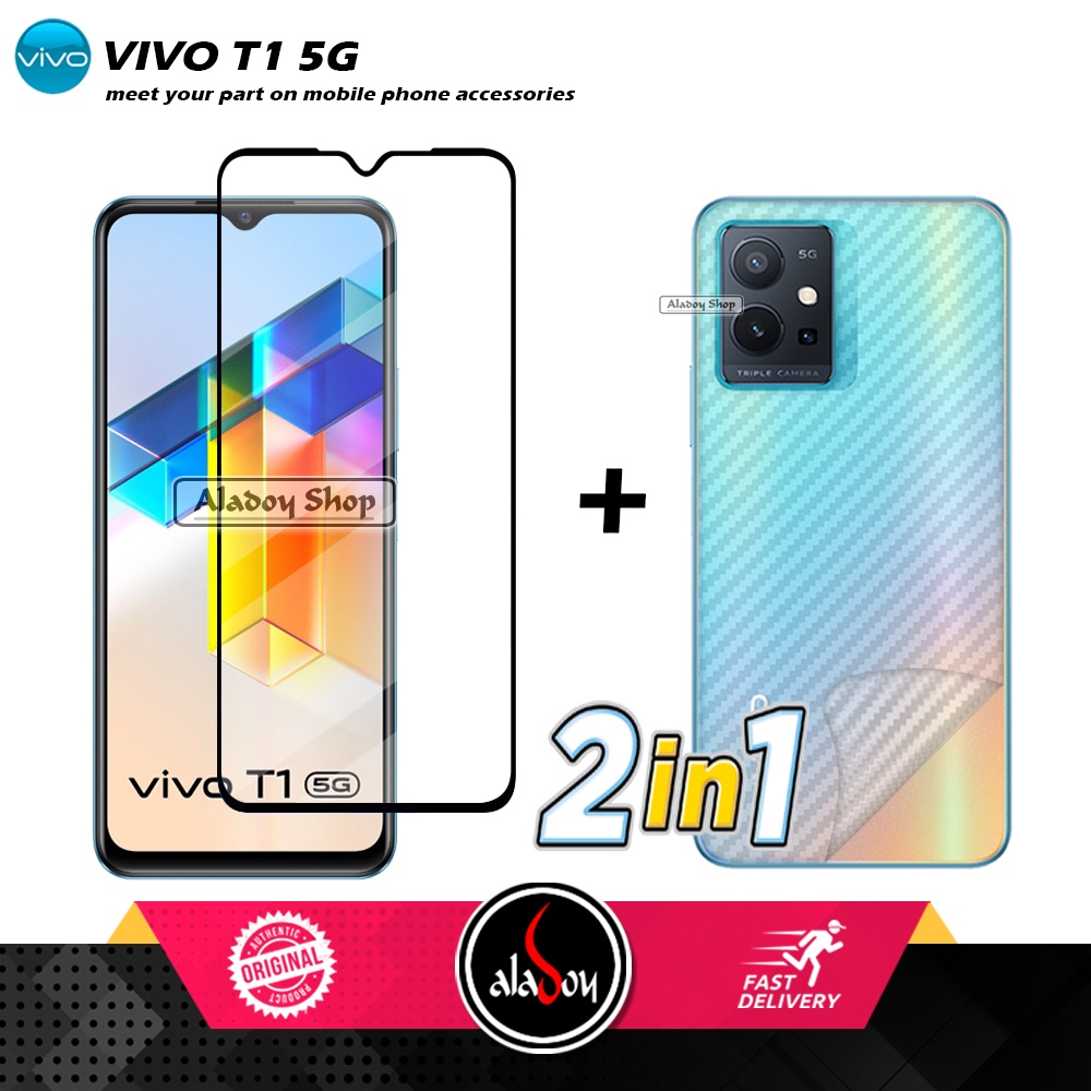 PAKET 2 IN 1Tempered Glass Layar Vivo T1 5G Free Tempered Glass Camera