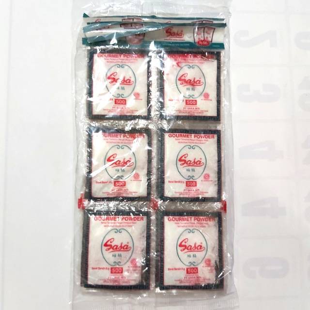 

Sasa 15 gr isi 20 sachet(500 rupiah)