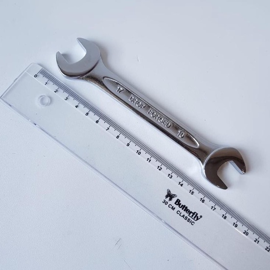 KUNCI PAS ATS 16x17 mm 16mm 17 mm - Kunci Buka 16mmx17mm - Konci Pas 16-17- Double Open End Spanner 16mm 17mm ATS