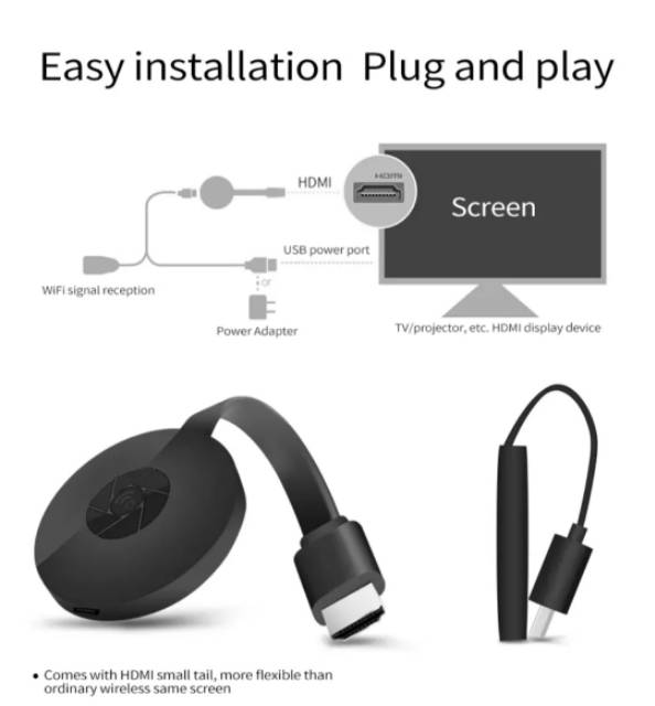 Dongle Wi-Fi TV HDMI TV 4K Anycast Super Jelas