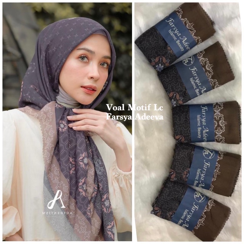 Part 2 hijab jilbab SEGIEMPAT DEKA Motif Voal premium by KAYLA (BEBAS PILIH MOTIF)-2