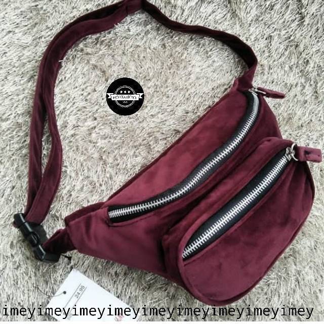 Waistbag cidot0607 suwed /waisbag swide/tas pinggang bahan bludru