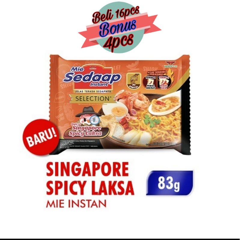 

Mie Sedap Laksa Singapore ( 16pcs Bonus 4pcs )