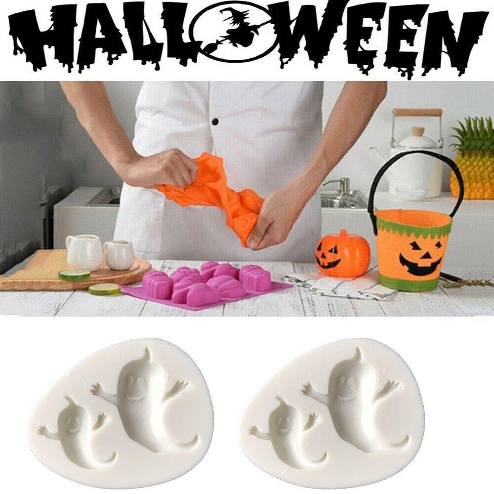 4pcs Cetakan Kue / Puding / Cokelat / Cupcake DIY Tema Halloween