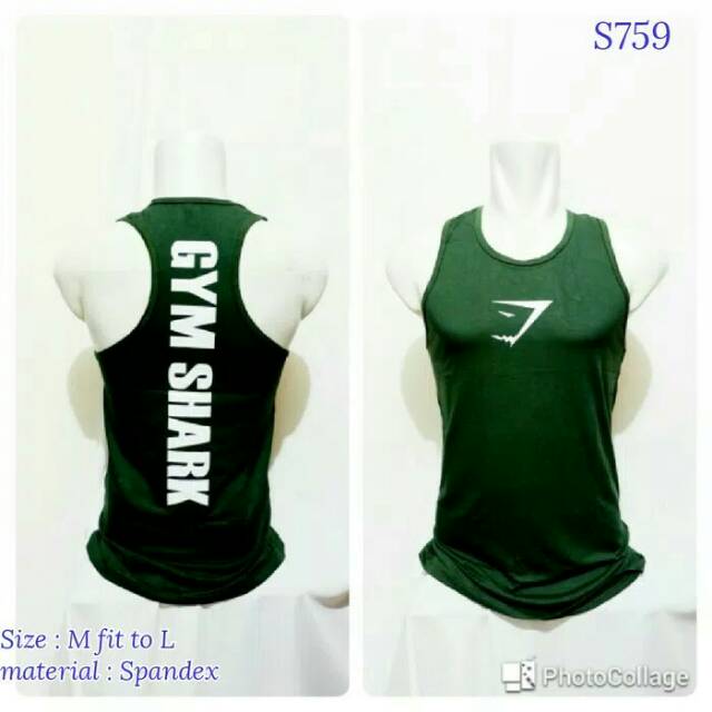 SINGLET BAJU KAOS GYM FITNES SHARK GYM TRAINING PRIS
