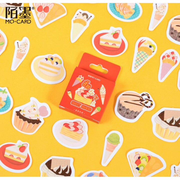 

45pcs aesthetic stiker box Dessert lucu utk dekorasi scrapbook/album