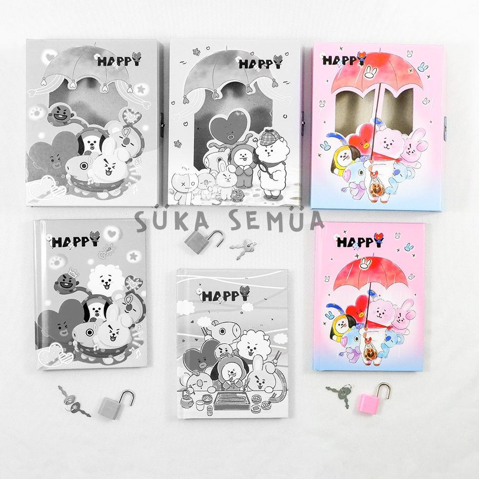 

[KODE PRODUK GLM994652] Buku Diary BT21 - BTS dalam box + gembok // Note Book Notebook Buku Catatan Harian Hardbox Tebal Dengan Kunci KPop Army Bangtan Lucu Imut Bagus Karakter Chimmy Tata Cooky Koya - warna pink biru ungu - COD ( Bandung )