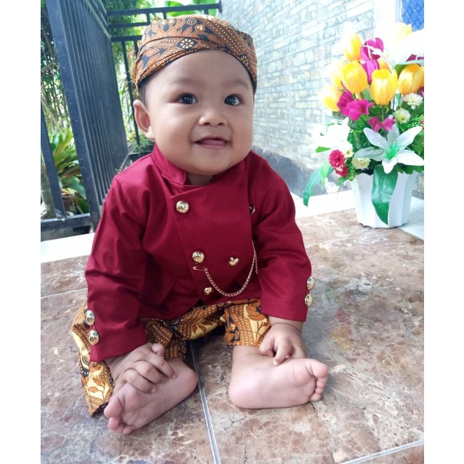 Beskap bayi usia 6 bulan - 3 tahun free blangkon