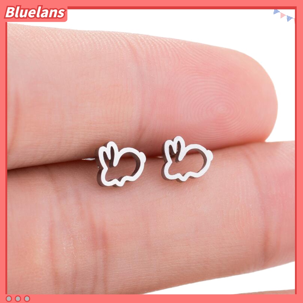 Bluelans Sweet Hollow Rabbit Ear Studs Bunny Earrings Women Party Jewelry Easter Gift