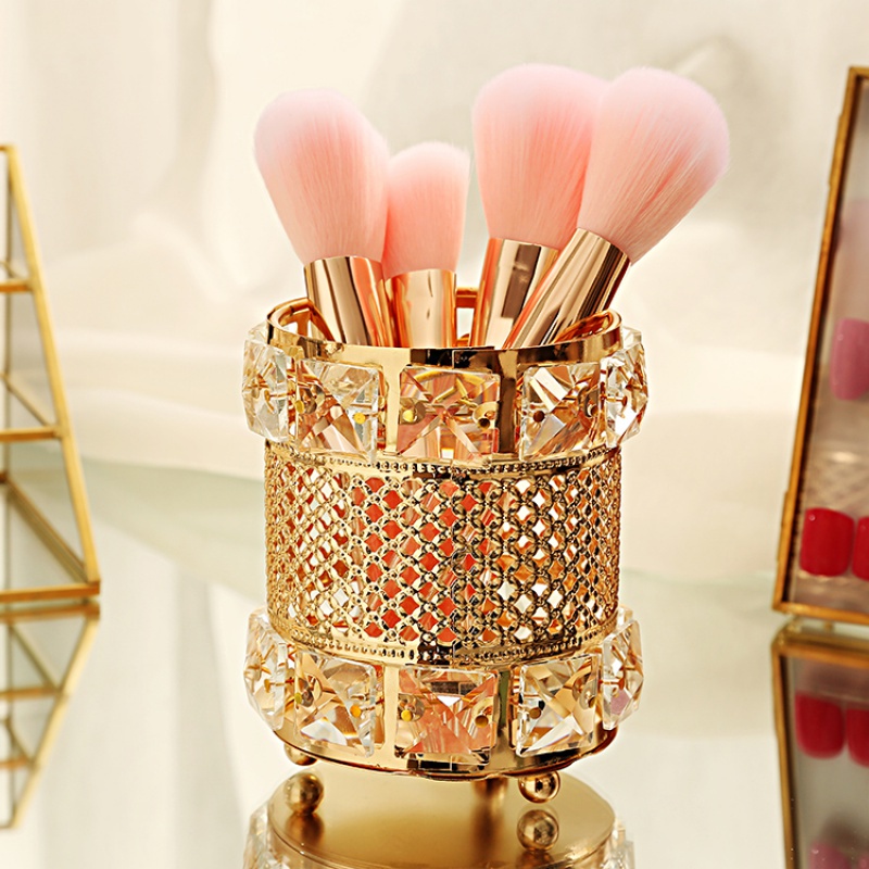 Brush Storage Tube Crystal Tempat Brush Makeup Tempat Kuas Brush Organizer Brush Holder