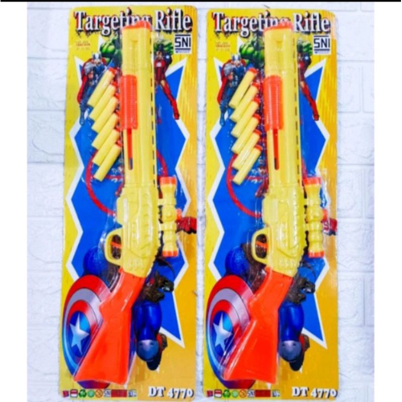 DT 4770 - Mainan Pistol Plastik Warna Warni Peluru Gabus tempel Cop DT4770