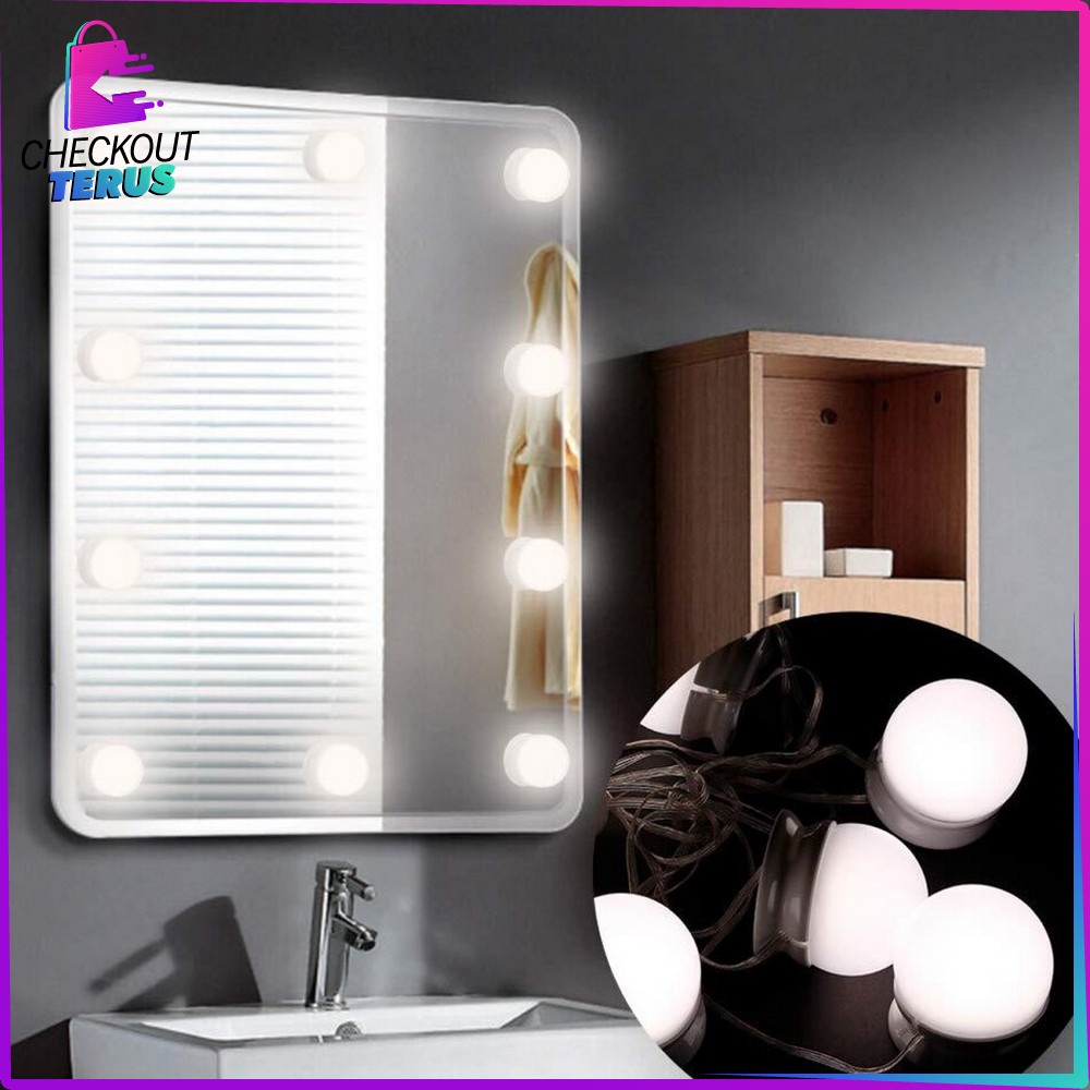 CT K2 Lampu Led Meja Rias Make Up ( 10 Bohlam ) Meja Dandan Wanita Lampu Kaca Rias Vanity Mirror Light