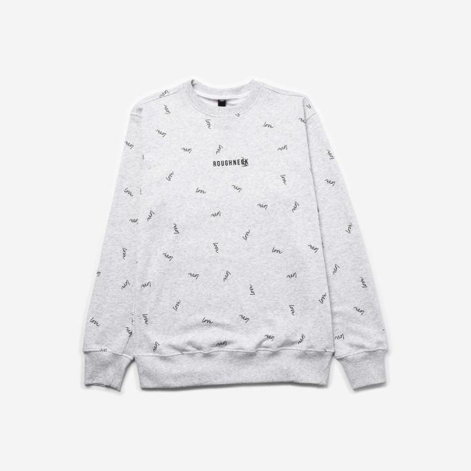 Roughneck SS106 Love Grey Mini Sig Black Crewneck - xl, abu abu