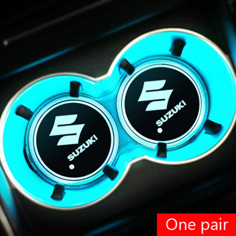 2 Peices Holder Botol Air Minum Anti Slip Tahan Air Dengan Led Warna-Warni Untuk Suzuki Swift Sx4 Alto Alivio Jimny Samurai Vitara