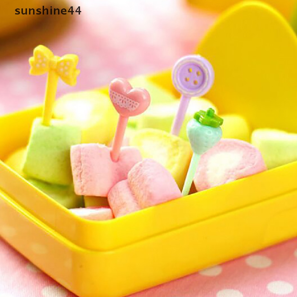 Sunshine Garpu Buah / Dessert / Kue / Snack Mini Desain Kartun Untuk Anak