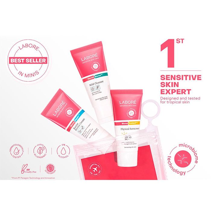 LABORE Sensitive Skin Care Mild Cleanser / Hydration Toner / Barrier Revive Cream /  Physical Sunscreen / Nutrition Gel